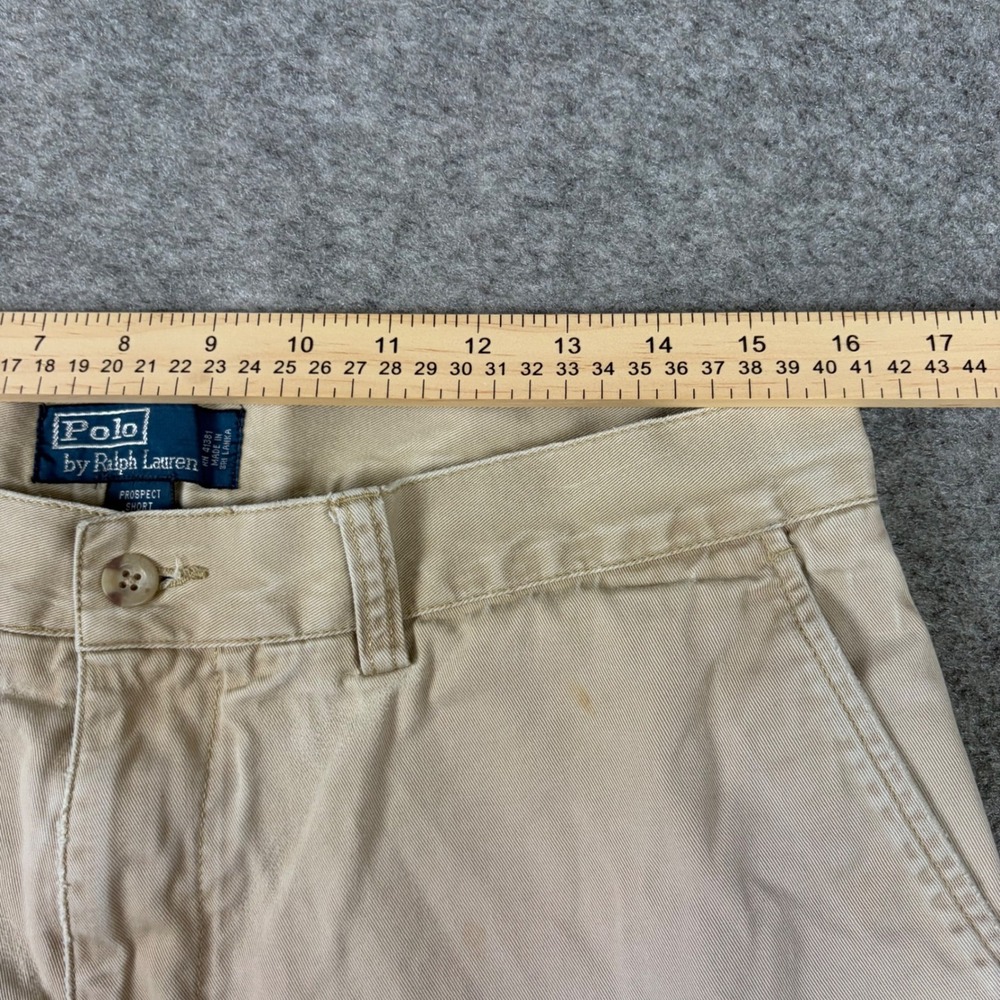 Vintage Polo Ralph Lauren Prospect Shorts Mens 34 Tan Golf Old Money Chino Twill - Picture 4 of 16